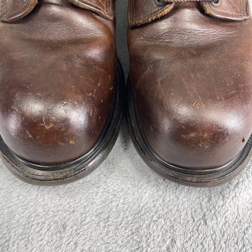 Red Wing Boots Mens 10.5 Brown SuperSole Steel Toe Distressed Leather Work